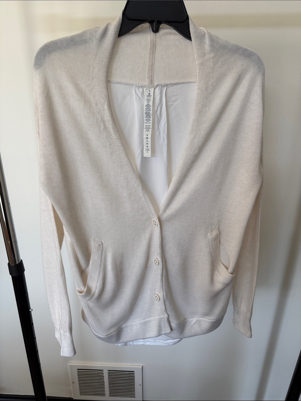 lululemon athletica Cardi in the front Cream Button Cardigan